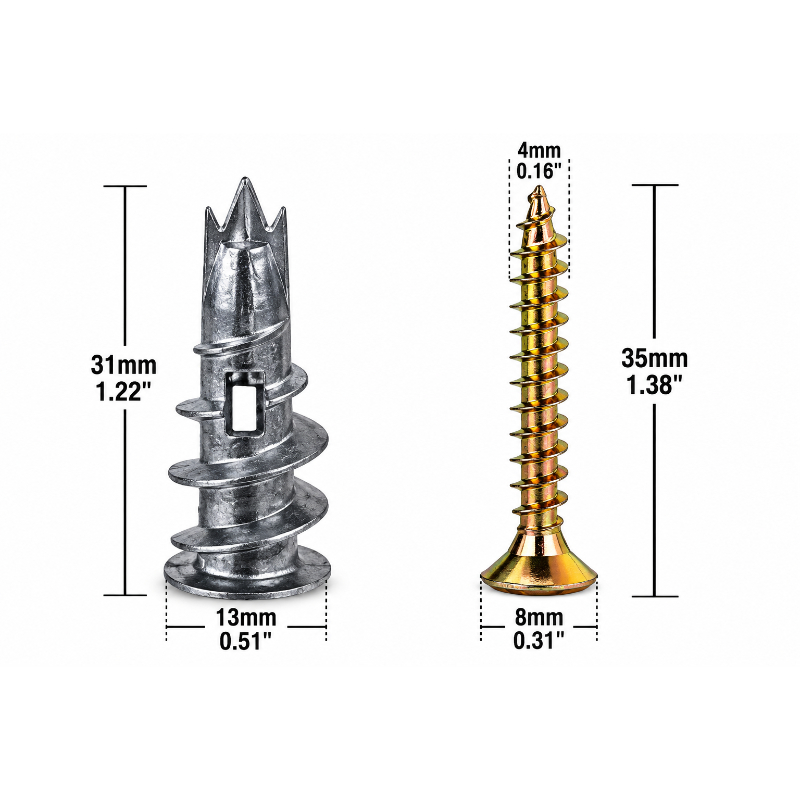 Drywall Anchor Screw - 10pcs Single point Zinc Alloy Quick