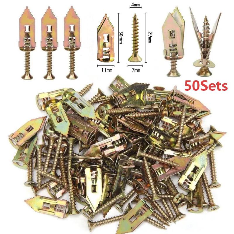 Drywall Anchor Screw - 50Pcs Self-Tapping Drywall Anchor Kit Corrosion