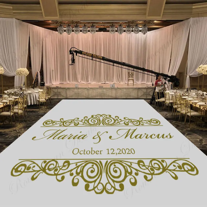Vinyl Floor Plank - Custom Wedding Name & Date Monogram