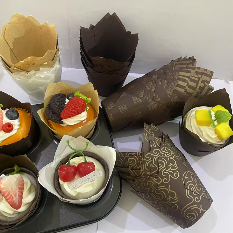 Home Improvement Supplies - 50Pcs/100Pcs/200Pcs Tulip Cake Paper Cups, Heat-Resistant